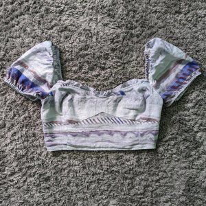 Aritzia Wilfred Wander Linen Puff-Sleeve Blouse Medium